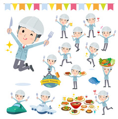 食のイベントに関する現場監督男性のセット