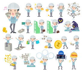 お金や経済に関する現場監督男性のセット