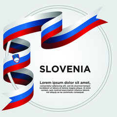 Slovenia Independence Day, Waving ribbon with Flag of Slovenia, Template for Independence day. logo vector illustration.