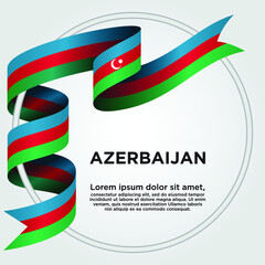 Azerbaijan Independence Day, Waving ribbon with Flag of Azerbaijan, Template for Independence day. logo vector illustration.