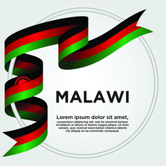 Malawi Independence Day, Waving ribbon with Flag of Malawi, Template for Independence day. logo vector illustration.