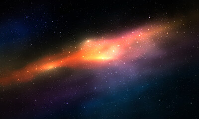 Fototapeta premium Realistic Infinite universe starry night nebula shining stardust Magic color galaxy background vector illustration.