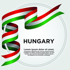 Hungary Independence Day, Waving ribbon with Flag of Hungary, Template for Independence day. logo vector illustration.