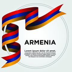 Armenia Independence Day, Waving ribbon with Flag of Armenia, Template for Independence day. logo vector illustration.