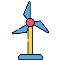 An editable design icon of wind turbine