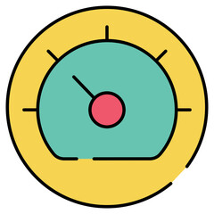 A flat design, icon of speedometer