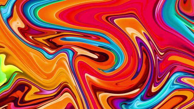 Red Blue abstract liquid marble texture, fluid art. Very nice abstract colorful design swirl background Video. 3D Rendering, 4K.
