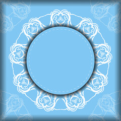 Blue color flyer with Indian white ornaments for your congratulations.