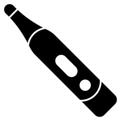 A temperature gauge icon, solid design of digital thermometer