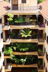 balcony with flowers