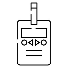 Sugar test machine icon, linear design of glucometer