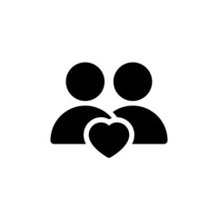 Family love icon. Family care logo. Heart Icon Vector. Heart community icon. concept empathy or charity, solidarity love, care people, volunteer support, Symbol of friendship vector illustration