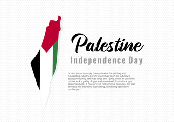 Palestine. Independence Day. Designing element for placard, poster, banner, t-shirt. Can be used with logo or mascot. Vector illustration on white background. Template for independence day
