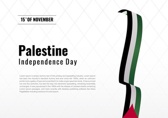 Palestine Independence Day design with Typography number of 15 November. Pray for Palestine flag wallpaper, poster, flyer, banner, t-shirt, post vector illustration