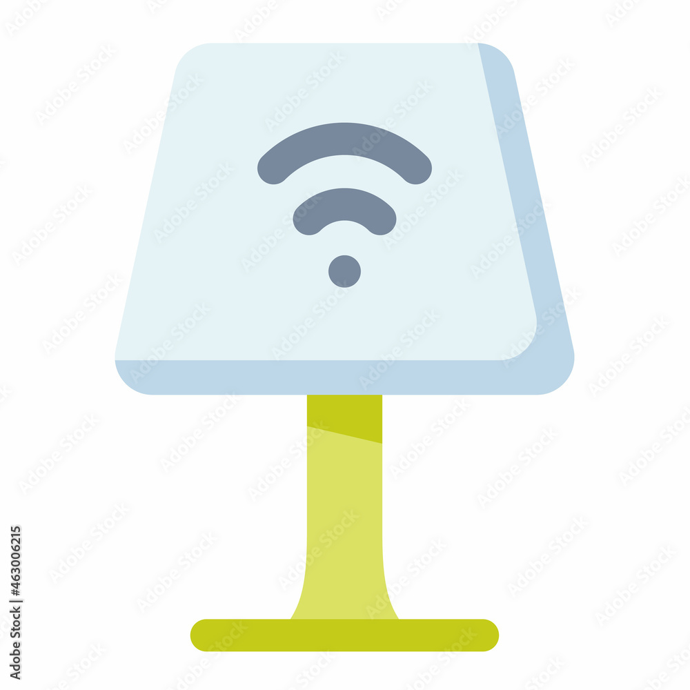 Poster smart lamp iot single isolated icon with flat style