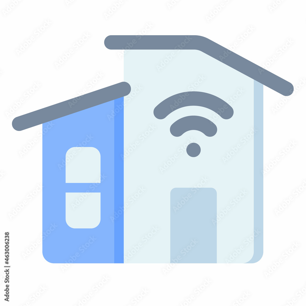 Poster smart home wifi iot single isolated icon with flat style