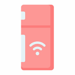 refrigerator smart fridge single isolated icon with flat style