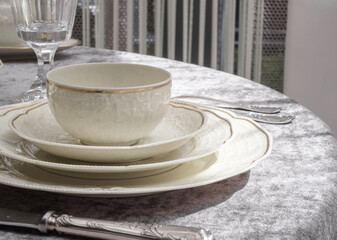 Old vintage antique royal
dishes and appliances