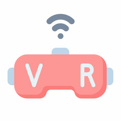 vr virtual glasses single isolated icon with flat style