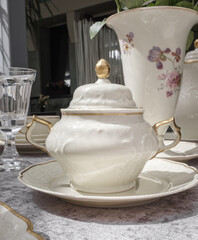 Old vintage antique royal
dishes and appliances