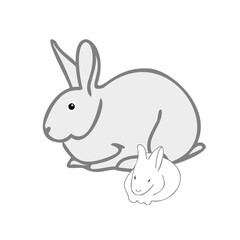 rabbit with small rabbits