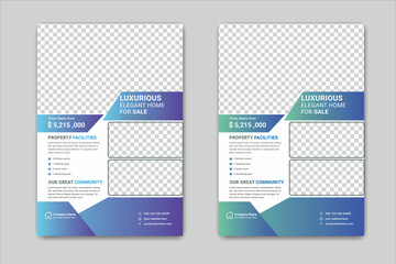 Real Estate Agency Elegant Home for Sell Flyer Design Template