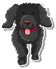 A sticker template of dog cartoon character
