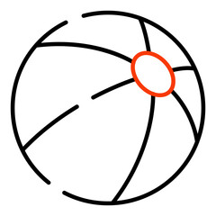 Linear design icon of beach ball, sports ball