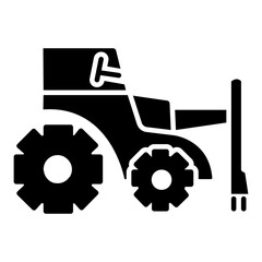 An icon design of plough, agronomy vehicle