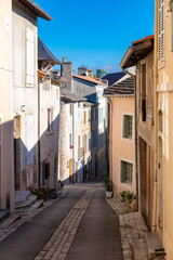 Cluny in France, ancient houses, small street in Burgundy
