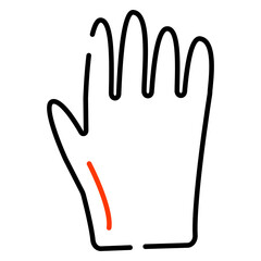 Obraz premium A hand wear accessory icon, linear design of gloves