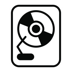 vinyl player black filled outline icon, Merry Christmas and Happy New Year icons for web and mobile design.