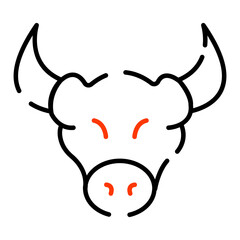 A trendy design icon of buffalo animal 