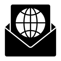An editable design icon of global mail