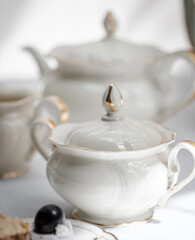 Old vintage antique royal 
dishes and appliances