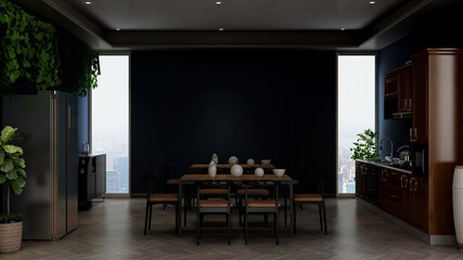 office pantry area 3d render interior design