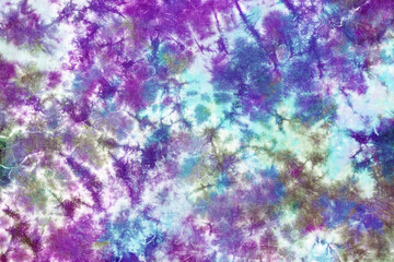 tie dye pattern hand dyed on cotton fabric abstract background.