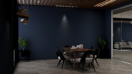a blank wall in luxury office meeting room 3d render interior design
