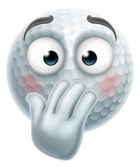 Bashful Timid Shy Embarrassed Golf Ball Emoticon