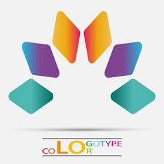 Colorful geometric vector business icon,logo, sign, symbol