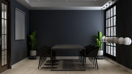 modern office meeting room for company wall logo mockup