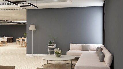 industrial office lobby waiting room for company logo mockup