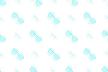Glasses seamless pattern. Background with a set of round glasses.