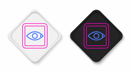 Line Film or movie cinematography rating or review icon isolated on white background. Colorful outline concept. Vector