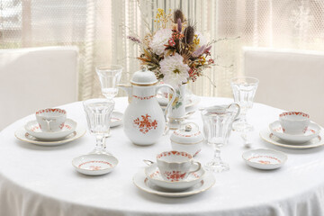 Old vintage antique royal 
dishes and appliances