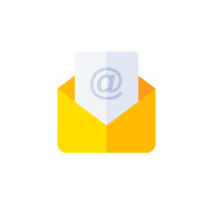 Email icon isolated on white background. Open envelope icon. Mail symbol for website design, mobile application, ui. Vector illustration. Eps10