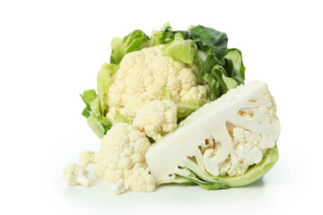 Fresh tasty cauliflower isolated on white background