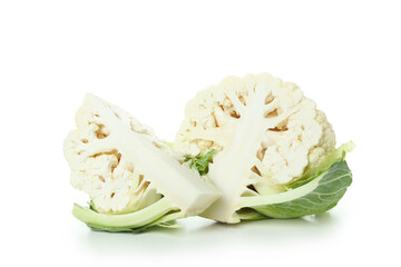 Fresh tasty cauliflower isolated on white background