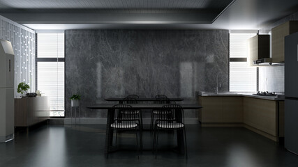 office pantry area 3d render interior design