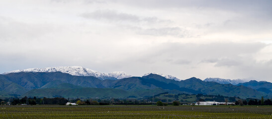 view of the snowy mountains